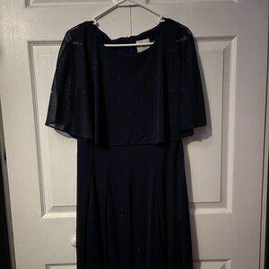 J. Taylor Size 16 Sparkly Navy Blue Dress